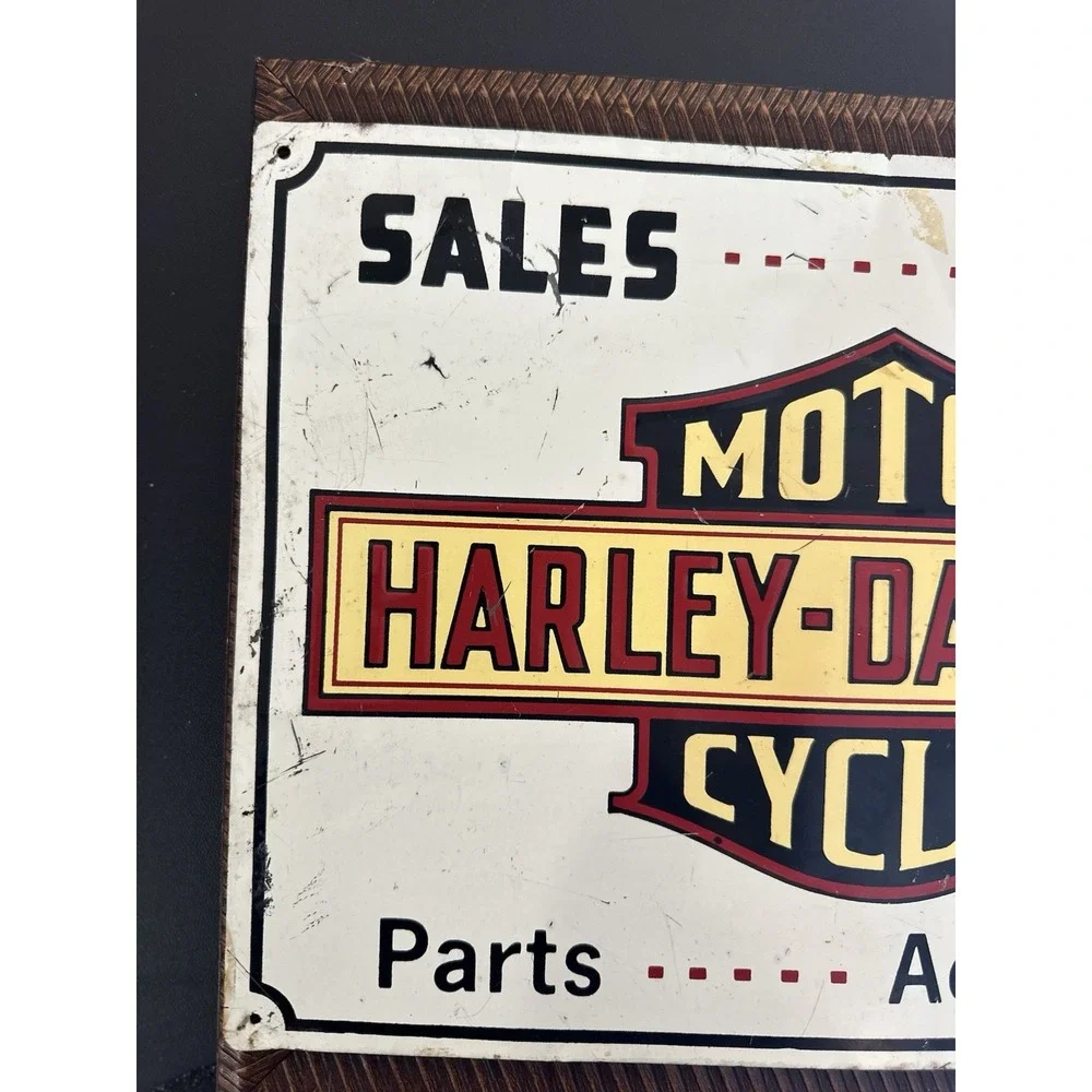 Vintage‎ Harley Davidson Motorcycles Metal Sign Sales Service Parts Accessories